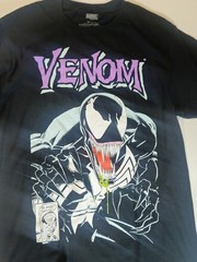 Venom T-shirt Mens Size Medium Black White Purple Mad Engine Marvel Graphic Tee