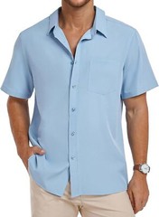Men’s Hawaiian Shirt Floral Print Short Sleeve Button Down Casual Beachwear Top