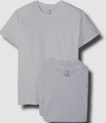 $27 Hanes Platinum Men White 3-Pack Tagless Crew-Neck Undershirt T-Shirt Size S