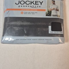 Jockey Generation 3Pk Undershirt Men XL Black 100% Cotton Crew Neck Short Sleeve