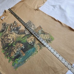 Vintage Big Wild Cats Single Stitch USA Made 2XL Tiger Lion Graphic T-Shirt Tee