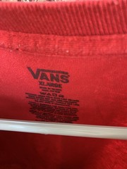 Vans Men’s Off The Wall Logo T-Shirt Red Size XLarge