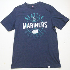 Medium Majestic Seattle Mariners Man’s Solid Graphic MLB Blue T-Shirt Top AA19