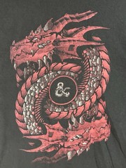 Dungeons & Dragons D&D Black T-Shirt Large Red dragon Fantasy Magic Gaming