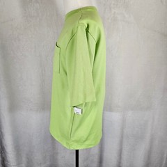 Mode of One Mens Relaxed-Fit Textured T-Shirt Chest Pocket Acid Green Size S NWT