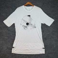 Helmut Lang Medium Disco Ball Graphic Sliced Hem T-Shirt in Optic White
