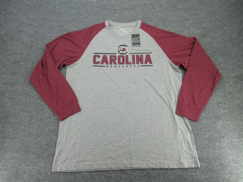 Carolina Shirt Mens XXL 2XL Gray Maroon Crew Neck Colosseum Baseball Tee NEW