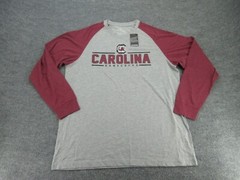 Carolina Shirt Mens XXL 2XL Gray Maroon Crew Neck Colosseum Baseball Tee NEW