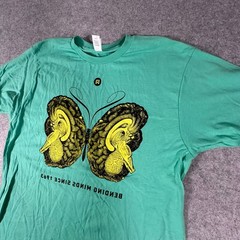Tultex Ann Arbor Film Festival T-Shirt Large Green Mens Graphic Short Sleeve