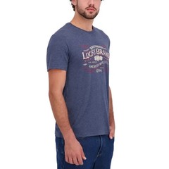 Lucky Brand Men’s Blue Graphic Crew Neck T-Shirt Short Sleeve Knit Size L NEW