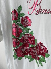 VTG Branson Missouri Shirt Mens XL White Red Foil Roses Floral Single Stitch
