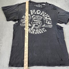VTG Gas Monkey Garage Thrashed Distressed Gradient Sun Faded Worn WIP Paper Thin