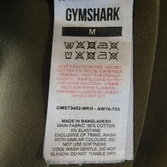Gymshark Mens Medium Graphic Logo T-Shirt Olive Green Short Sleeve Athletic Top