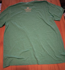 men’s tshirt canvas xl “LIVE GENEROUSLY” FRONT/ “THRIVENT FINANCIAL” BACK GREEN