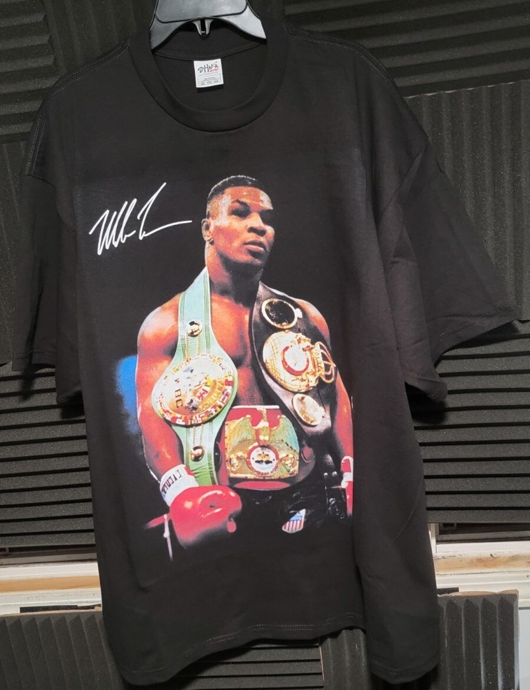 MIKE TYSON WITH BELTS BOXING COTTON T SHIRT