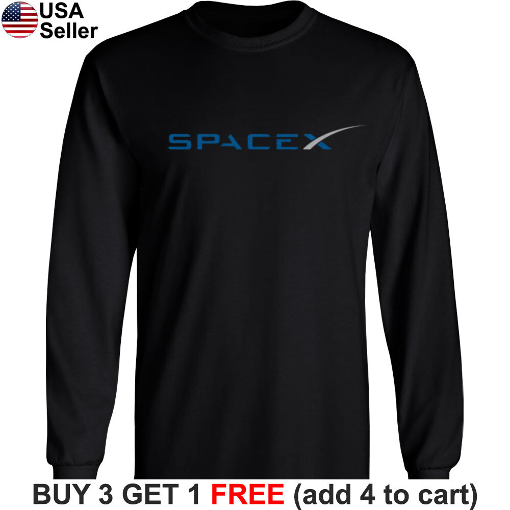 SpaceX Long Sleeve T-Shirt Logo Elon Musk Space X Exploration Aerospace BSX01
