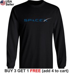 SpaceX Long Sleeve T-Shirt Logo Elon Musk Space X Exploration Aerospace BSX01