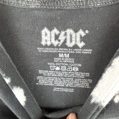 AC DC Black & White Acid Wash T-Shirt 2023 Perryscope Production Size M Cotton