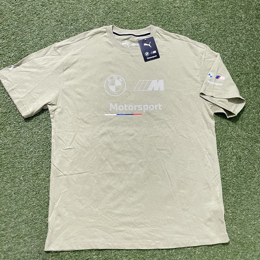 Mens Puma BMW MMS ESS Logo T-Shirt M3 Motorsport M6 Green Large L NWT Tee