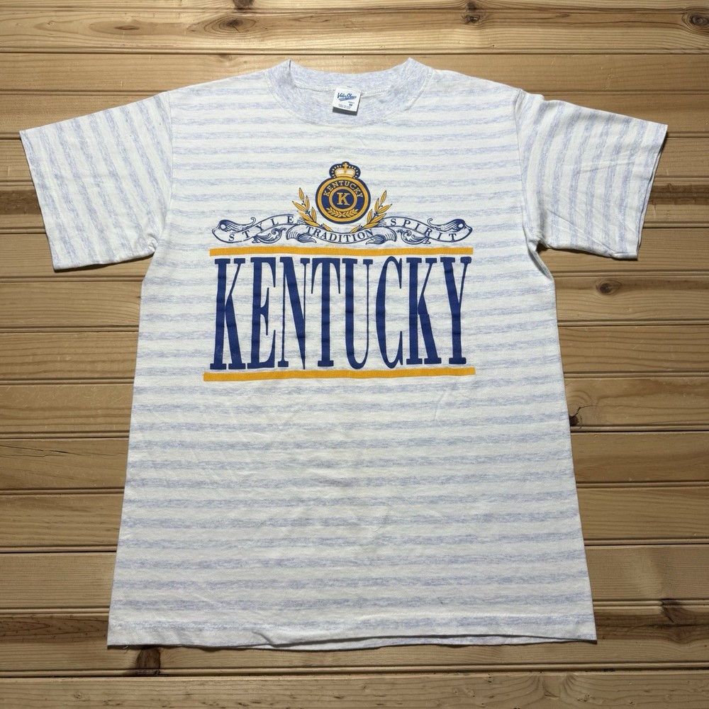 Vintage 80s 90s Kentucky University Style Tradition Spirit Striped Shirt Medium