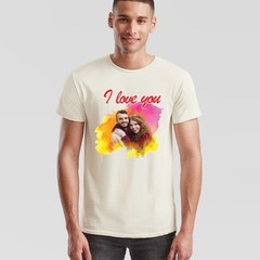 Custom Photo Personalised I Love You Couple Unisex T-Shirt Valentines Gift