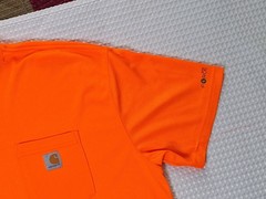 Carhartt Bright Orange Polyester T-shirt W/ Pocket Size XL