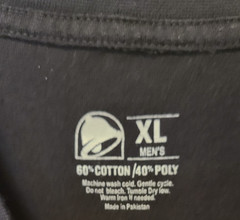 Taco Bell Shirt Mens XL Black V Neck Short Sleeve Logo Employee