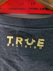 True Religion Black Crew Neck Short Sleeve Tee with Horseshoe Logo