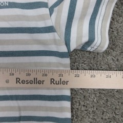 Champion Shirt Mens Large Green Striped Ribbed Collar Embroidered Logo Sport Tee