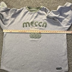 Vintage Y2K Mecca Marley Oversized Grey Knit Shirt Sz XL