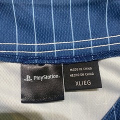 PlayStation Katakana Kanji Baseball Jersey Official License Navy Pinstripe XL