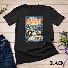 Christmas Church in the Mountains A Peaceful Scene #2 Funny Unisex T-shirt