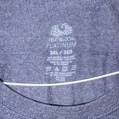 Fruit of the Loom Platinum T Shirt Men’s 3XL Blue Heather Pocket Tee