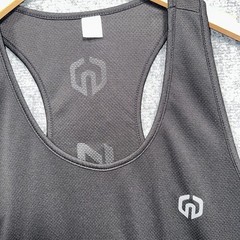 NELEUS LOGO Black Muscle Mesh Tank Top Gym Workout Size XL