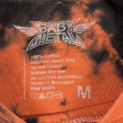 Babymetal Shirt Mens Medium Orange Tie Dye Logo Graphic Tee T-Shirt Band Rock
