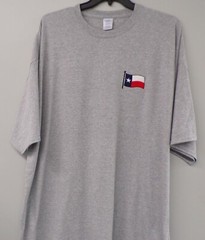 Texas Flag Embroidered T-Shirt S-6XL, LT-4XLT Lone Star Republic New