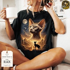 Sphynx Cat Moon Animal Graphic Comfort Tee