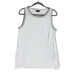 Banana Republic Shirt Mens Large White Sleeveless Tank Top Contrast Trim Jersey