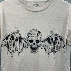 Avenged Sevenfold Deathbat Graphic Band Tee Shirt Beige Mens Small A7X Merch