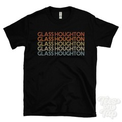 GLASS HOUGHTON REPEATED RETRO STYLE T-SHIRT mens & womens uk place name gift
