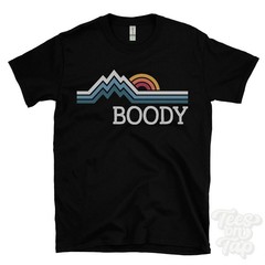 BOODY T-SHIRT RETRO LOGO PARODY illinois macon usa
