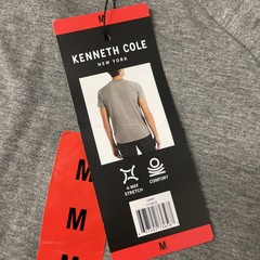 KENNETH COLE Men’s Organic Cotton Blend Crewneck T-Shirt MEDIUM GRAY Stretch