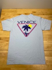 Fresh Vibes Venice T Shirt S Light Blue Sunset Beach Short Sleeve Casual #4264