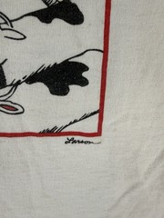 Vtg 80’s Run To The Far Side XI Tee White Long Sleeve Cartoon Cows Sz XL USA