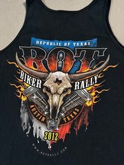Austin Texas 2012 3D Biker Rally Motorcycle Tank Top Sleeveless Skull T Shirt -M