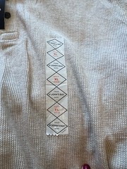 St. John’s Bay NWT Mens XL Henley Shirt Oatmeal Beige Thermal Waffle Knit Casual