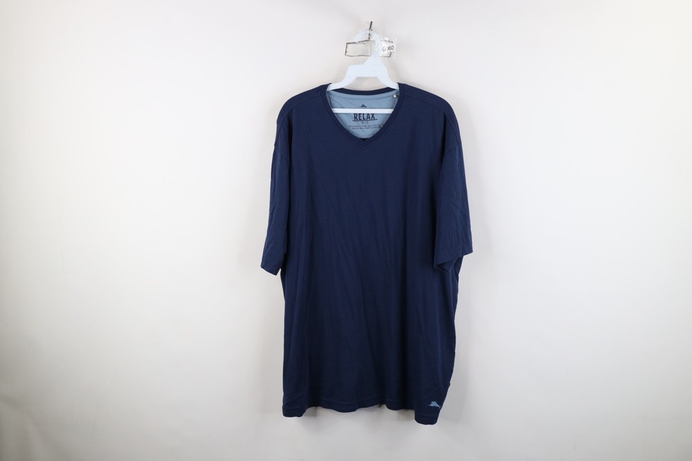 Tommy Bahama Relax Mens XL Faded Soft Touch Supima Cotton V-Neck T-Shirt Blue