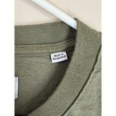 Wax London Dean T-Shirt Mens XL Olive Green Organic Cotton Crewneck Boxy