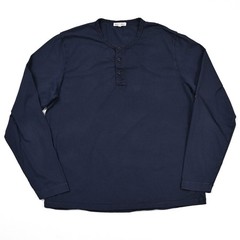 Alex Mill Henley Shirt Men’s Large Blue 100% Cotton Long Sleeve Preppy 3 Button
