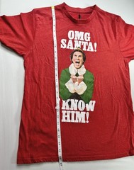 Elf OMG Santa! I Know Him! Will Ferrell Christmas Movie Graphic T-Shirt Medium